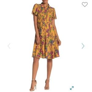 Nanette Lepore gold tie waist dress NWT!!!